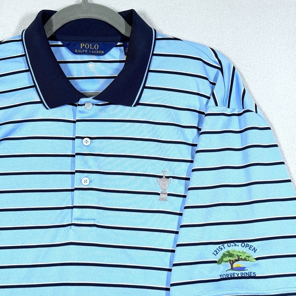 Polo Ralph Lauren Polo Shirt Men XL US Open 121st Torrey Pines Logo Golf Wicking